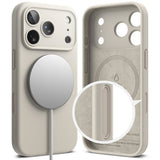 Husă pentru iPhone 18 Pro, Ringke Silicone MagSafe, Crem