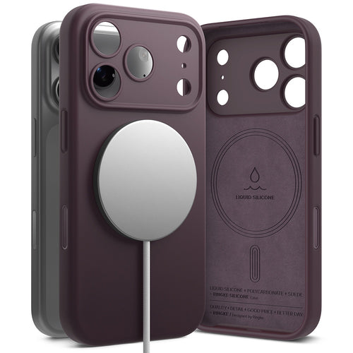 Husă pentru iPhone 18 Pro Max, Ringke Silicone MagSafe, Vișinie