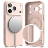 Husă pentru iPhone 18 Pro Max, Ringke Silicone MagSafe, Roz nisip
