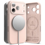 Husă pentru iPhone 18 Pro Max, Ringke Silicone MagSafe, Roz nisip