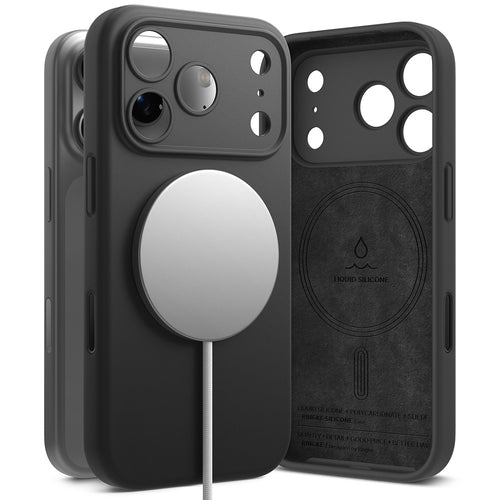 Husă pentru iPhone 18 Pro Max, Ringke Silicone MagSafe, Neagră