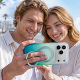 Husă pentru iPhone 17 Pro Max / iPhone 18 Pro Max, Torras Ostand O3 Air Gradient, Verde-Albastru Alaska Aurora