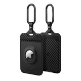 Suport pentru Tesla Key Card / AirTag, Spigen Air Fit ACP08793, Design Slim, cu Carabiner, Negru (2 Pack)