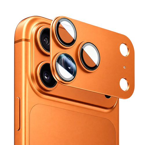 Folie protectie camera pentru iPhone 17 Pro, Blueo Integrated Metal Camera Lens Protector, Portocalie