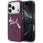 Husă pentru iPhone 17 Pro / iPhone 18 Pro, Karl Lagerfeld IML Choupette and Karl Script Logo MagSafe, Bordo
