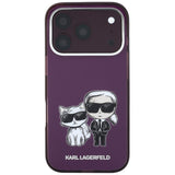 Husă pentru iPhone 17 Pro / iPhone 18 Pro, Karl Lagerfeld Hardcase MagSafe IML KC Bodies Sketch Print, Bordo