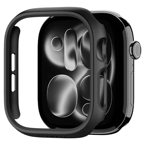Husă pentru Apple Watch 12 42mm, Spigen Thin Fit, Neagră