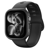 Husă pentru Apple Watch 12 46mm, Spigen Thin Fit, Neagră