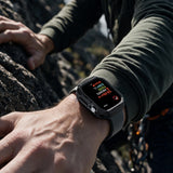 Husă pentru Apple Watch 12 46mm, Spigen Rugged Armor, Neagră mată