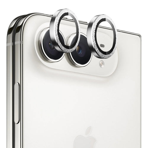 Folie protectie camera pentru iPhone Duo, Blueo Diamond Camera Lens Glass, Argintie