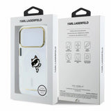 Husa pentru iPhone 17 Pro / iPhone 18 Pro, Karl Lagerfeld IML Peekaboo Print and Metal Frame MagSafe, Transparenta