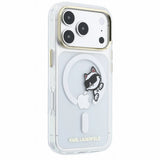 Husă pentru iPhone 17 Pro Max / iPhone 18 Pro Max, Karl Lagerfeld IML Peekaboo Print and Metal Frame MagSafe, Transparentă