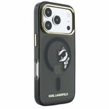 Husă pentru iPhone 17 Pro Max / iPhone 18 Pro Max, Karl Lagerfeld IML Peekaboo Print and Metal Frame MagSafe, Neagră