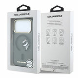 Husă pentru iPhone 17 Pro Max / iPhone 18 Pro Max, Karl Lagerfeld IML Peekaboo Print and Metal Frame MagSafe, Neagră
