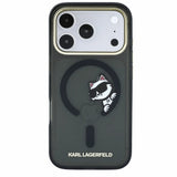 Husă pentru iPhone 17 Pro Max / iPhone 18 Pro Max, Karl Lagerfeld IML Peekaboo Print and Metal Frame MagSafe, Neagră