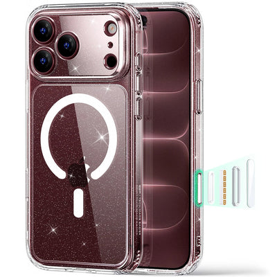Husă pentru iPhone 18 Pro, ESR Classic Hybrid HaloLock, Transparentă cu sclipici