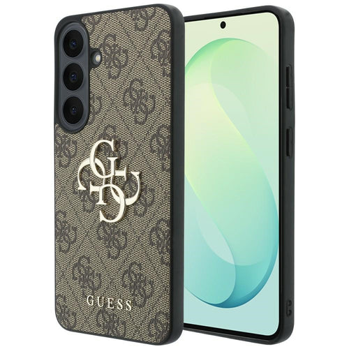 Husă pentru Samsung Galaxy S26 FE, Guess Leather 4G Metal Logo, Maro