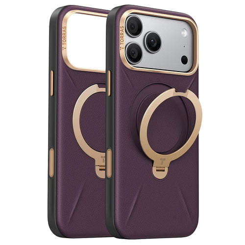 Husă pentru iPhone 17 Pro / iPhone 18 Pro, Torras QPRO Leather Series, Mov
