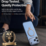 Husă pentru iPhone 17 Pro / iPhone 18 Pro, Torras QPRO Leather Series, Albastră