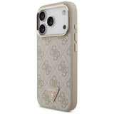 Husă pentru iPhone 17 Pro / iPhone 18 Pro, Guess Hardcase 4G Triangle Logo MagSafe, Roz