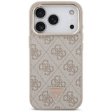 Husă pentru iPhone 17 Pro / iPhone 18 Pro, Guess Hardcase 4G Triangle Logo MagSafe, Roz