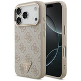 Husă pentru iPhone 17 Pro / iPhone 18 Pro, Guess Hardcase 4G Triangle Logo MagSafe, Roz