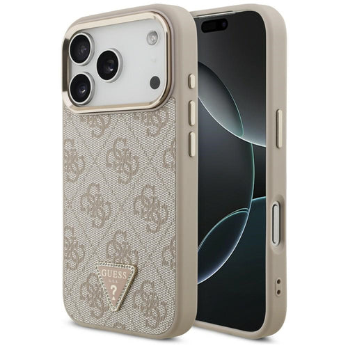 Husă pentru iPhone 17 Pro / iPhone 18 Pro, Guess Hardcase 4G Triangle Logo MagSafe, Roz