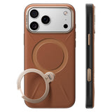 Husă pentru iPhone 17 Pro / iPhone 18 Pro, Torras QPRO Leather Series, Maro