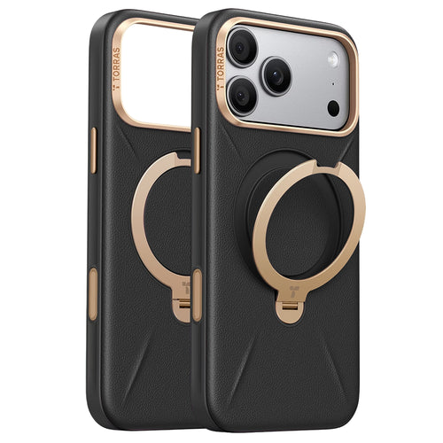 Husă pentru iPhone 17 Pro / iPhone 18 Pro, Torras QPRO Leather Series, Neagră