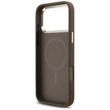 Husă pentru iPhone 17 Pro Max / iPhone 18 Pro Max, Guess Hardcase 4G Triangle Logo MagSafe, Maro