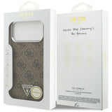 Husă pentru iPhone 17 Pro Max / iPhone 18 Pro Max, Guess Hardcase 4G Triangle Logo MagSafe, Maro