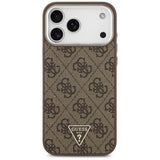 Husă pentru iPhone 17 Pro Max / iPhone 18 Pro Max, Guess Hardcase 4G Triangle Logo MagSafe, Maro