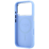 Husă pentru iPhone 17 Pro Max / iPhone 18 Pro Max, Guess Grained Triangle Logo MagSafe, Albastru deschis