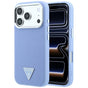 Husă pentru iPhone 17 Pro Max / iPhone 18 Pro Max, Guess Grained Triangle Logo MagSafe, Albastru deschis