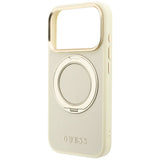 Husă pentru iPhone 17 Pro Max, Guess Grained Ring MagSafe, Bej