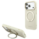 Husă pentru iPhone 17 Pro Max, Guess Grained Ring MagSafe, Bej
