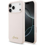 Husă pentru iPhone 17 Pro Max / iPhone 18 Pro Max, Guess Silicone Script Metal Logo MagSafe, Roz