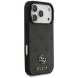 Husă pentru iPhone 17 Pro / iPhone 18 Pro, Guess 4G Small and Classic Logo MagSafe, Neagră