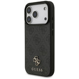 Husă pentru iPhone 17 Pro / iPhone 18 Pro, Guess 4G Small and Classic Logo MagSafe, Neagră