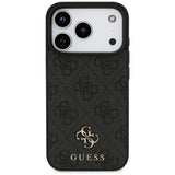 Husă pentru iPhone 17 Pro / iPhone 18 Pro, Guess 4G Small and Classic Logo MagSafe, Neagră