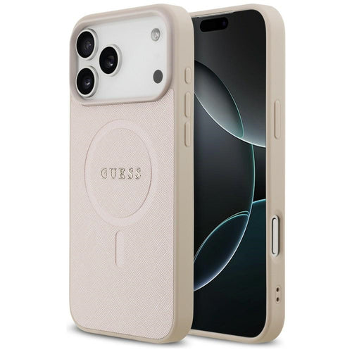 Husă pentru iPhone 17 Pro Max / iPhone 18 Pro Max, Guess Saffiano MagSafe, Roz