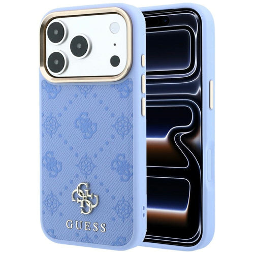 Husă pentru iPhone 17 Pro Max / iPhone 18 Pro Max, Guess Peony 4G Small Logo MagSafe, Albastru deschis