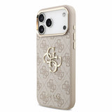 Husă pentru iPhone 17 Pro / iPhone 18 Pro, Guess Hardcase 4G Classic Logo with Strap, Roz
