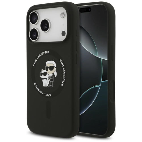 Husă pentru iPhone 17 Pro / iPhone 18 Pro, Karl Lagerfeld Silicone KC Body Ring MagSafe, Neagră