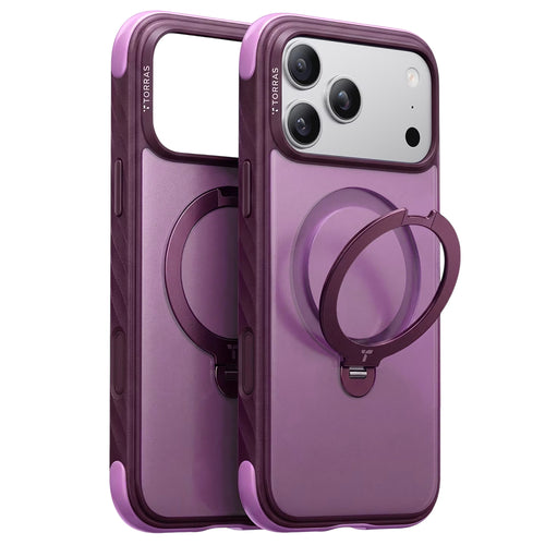 Husă pentru iPhone 17 Pro / iPhone 18 Pro, Torras Ostand Q3 Rugged, Mov