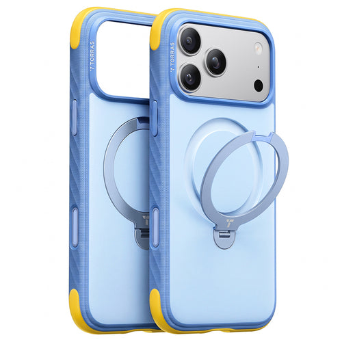 Husă pentru iPhone 17 Pro Max / iPhone 18 Pro Max, Torras Ostand Q3 Rugged, Albastru deschis