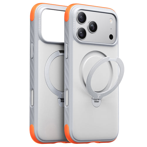 Husă pentru iPhone 17 Pro / iPhone 18 Pro, Torras Ostand Q3 Rugged, Albă