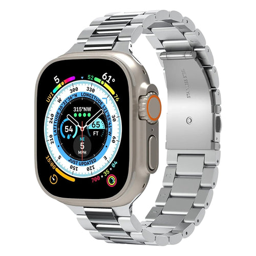 Curea smartwatch pentru Apple Watch 44/45/46/49mm, Spigen Modern Fit 316L, Argintie