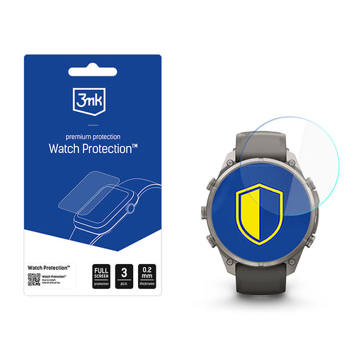 Folie pentru Garmin Fenix 9 Pro-Solar 51mm, 3mk FlexibleGlass, set 3 bucăți, Transparentă