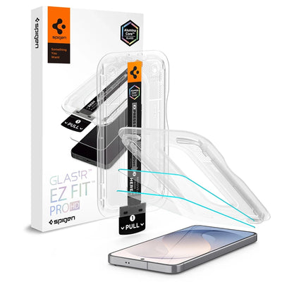 Folie telefon pentru Samsung Galaxy S26 FE, Spigen Glas.tR EZ-Fit Pro HD, set 2 bucăți, Transparentă